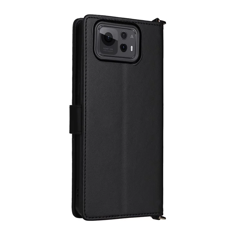 Pour Asus Zenfone 12 Ultra 5G Étui avec Bandoulière Portefeuille Housse en Cuir pour Téléphone - Noir