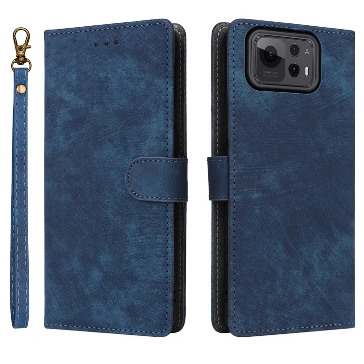 Étui portefeuille pour Asus Zenfone 12 Ultra 5G avec blocage RFID, couverture en cuir PU avec support de visualisation - Bleu