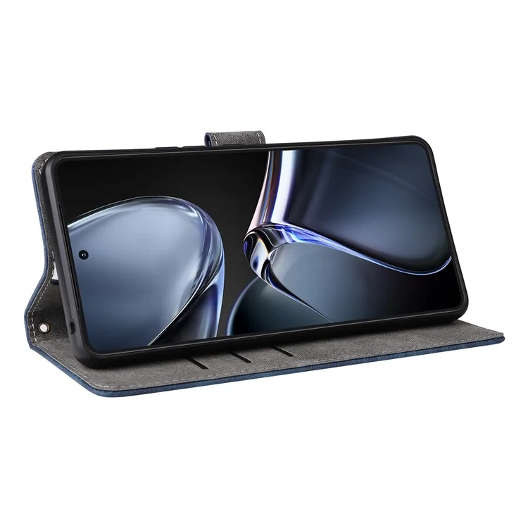 Étui portefeuille pour Asus Zenfone 12 Ultra 5G avec blocage RFID, couverture en cuir PU avec support de visualisation - Bleu