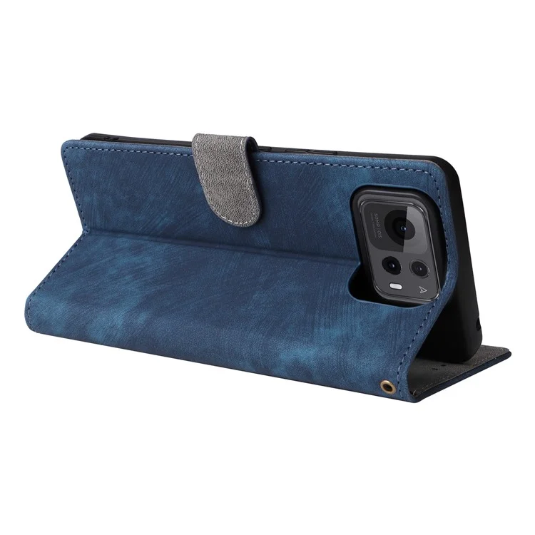 Étui portefeuille pour Asus Zenfone 12 Ultra 5G avec blocage RFID, couverture en cuir PU avec support de visualisation - Bleu