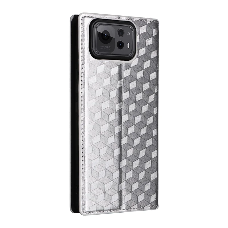 For Asus Zenfone 12 Ultra 5G Case Wallet Rhombus Imprinted Leather Phone Cover - Silver