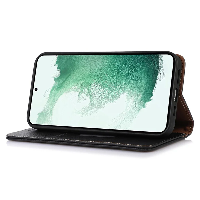 KHAZNEH voor Xiaomi Poco X7 Pro 5G hoesje portemonnee Echt lederen telefoonhoesje Nappa textuur - Zwart