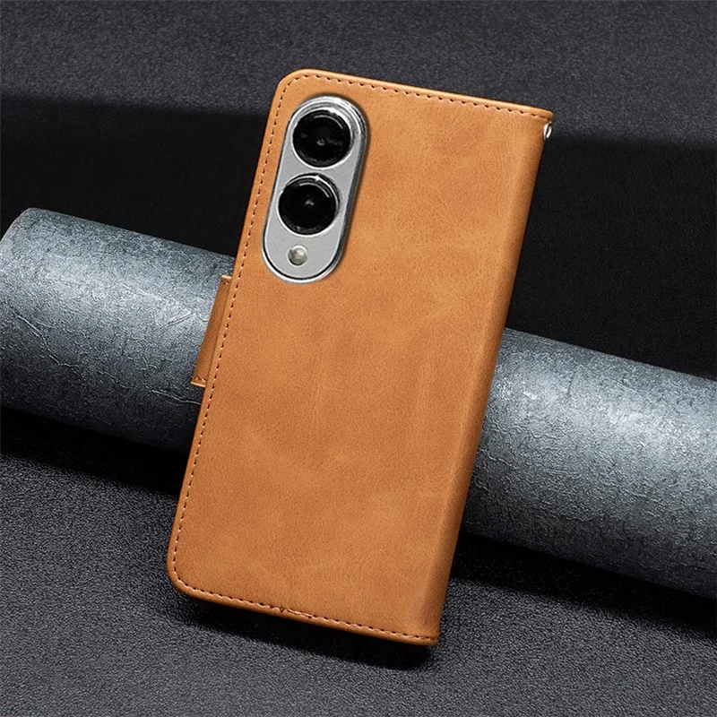 Capa para Samsung Galaxy S25 Edge à Prova de Choque em Couro PU com Compartimentos para Cartões - Amarelo