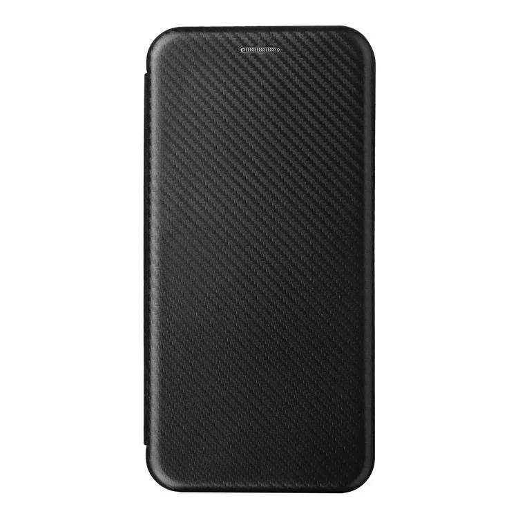 Per Xiaomi Poco M5 4G Antifampie PU in Pelle Magnetica Fibra di Carbonio Magnetico Telefono Telefono Copertina di Pellicola - Nero