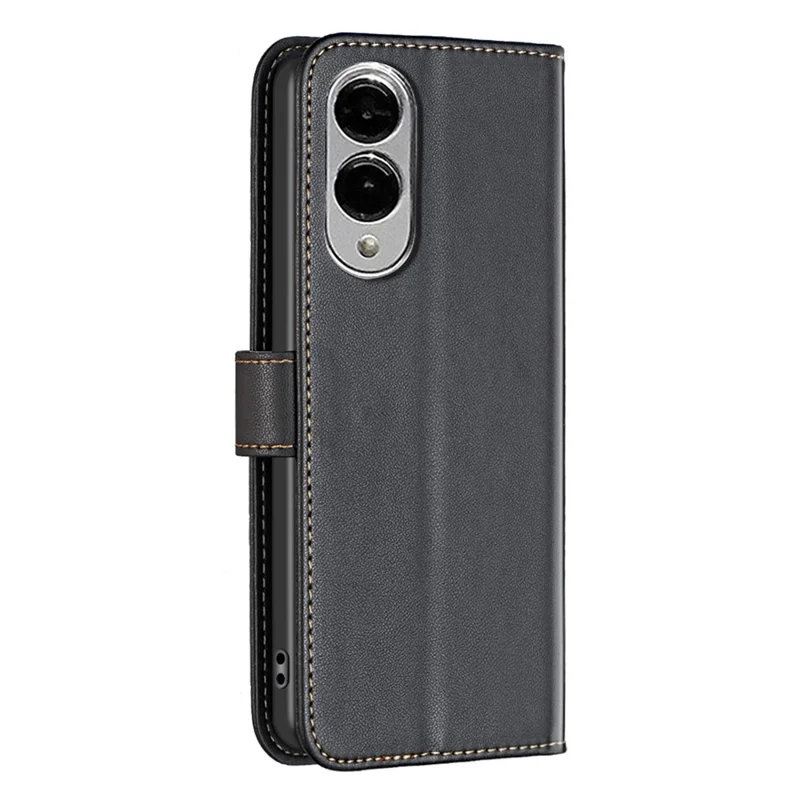 BINFEN COLOR BF17 For Samsung Galaxy S25 Edge Case Wallet Folio Flip Leather Cover - Black