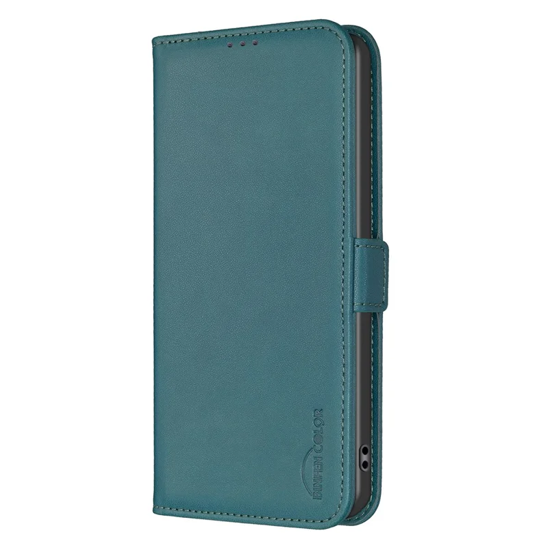 BINFEN COLOR BF31 For Samsung Galaxy S25 Edge Case PU Leather Flip Folio Phone Wallet Cover - Green