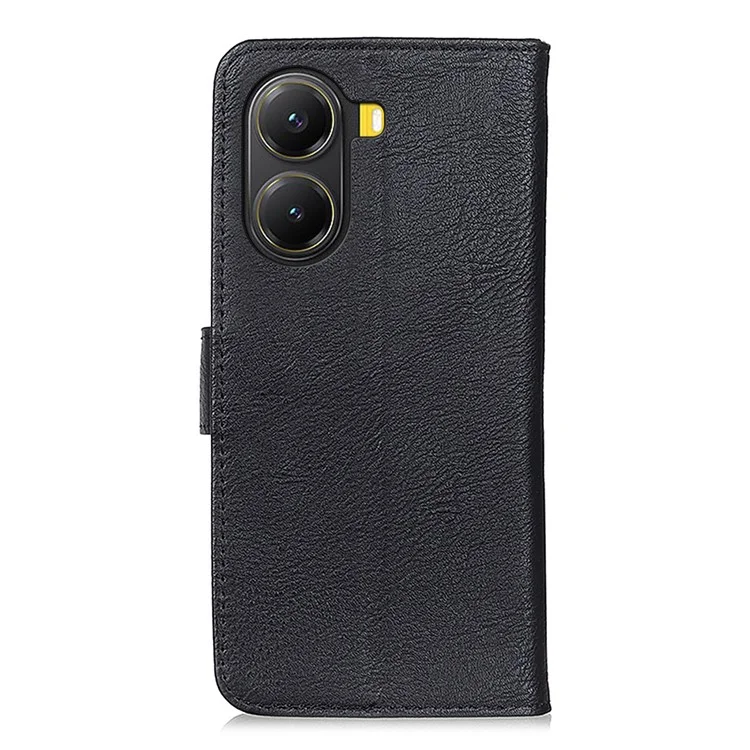 KHAZNEH For Xiaomi Redmi Turbo 4 5G / Poco X7 Pro 5G Wallet Case Cowhide Texture Leather Flip Phone Cover - Black