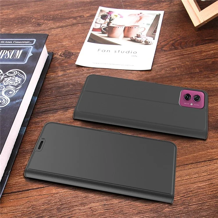 Funda para Motorola Moto G55 5G Antigolpes con Carcasa Interior de TPU y Cuero con Ranura para Tarjetas - Negro