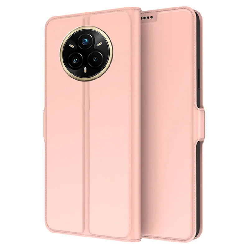 For Realme 14 Pro+ 5G Case Shockproof TPU Inner Shell Leather Phone Cover Card Slot - Rose Gold