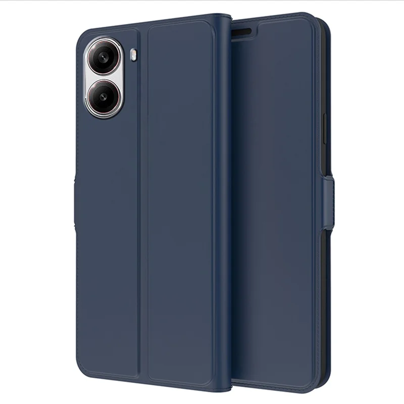 Voor Xiaomi Redmi Turbo 4 5G / Poco X7 Pro 5G Hoes Schokbestendige TPU Binnenbehuizing Leren Telefoonhoes met Kaartslot - Blauw