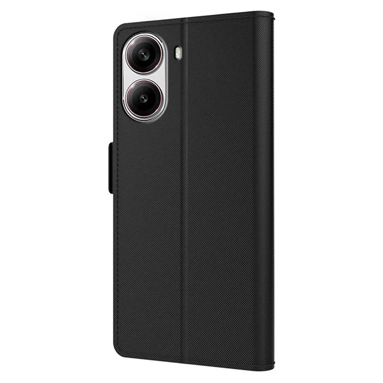 For Xiaomi Redmi Turbo 4 5G / Poco X7 Pro 5G Case Stand PU Leather Phone Cover Card Holder Mirror - Black