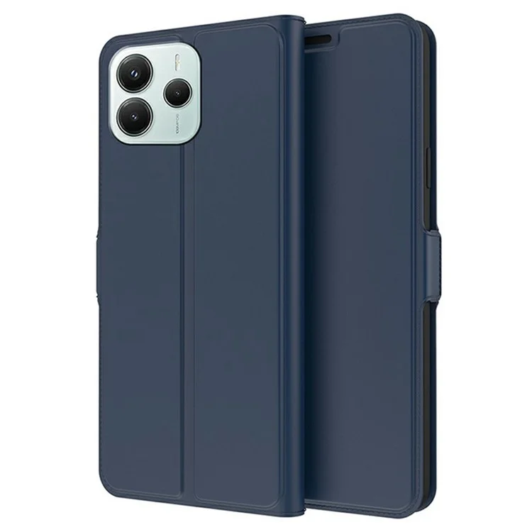 Cover per Xiaomi Redmi Note 14 5G Custodia Antiurto con Guscio Interno in TPU e Cover in Pelle con Slot per Carte - Blu