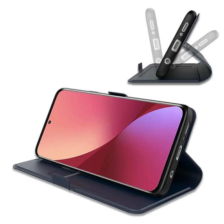 Cover per Xiaomi Redmi Note 14 5G Custodia Antiurto con Guscio Interno in TPU e Cover in Pelle con Slot per Carte - Blu