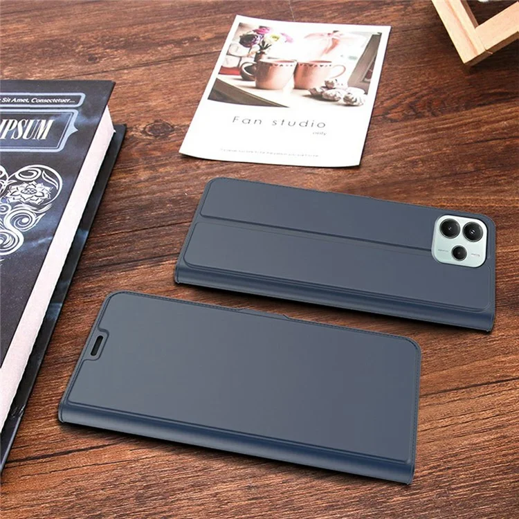 Cover per Xiaomi Redmi Note 14 5G Custodia Antiurto con Guscio Interno in TPU e Cover in Pelle con Slot per Carte - Blu