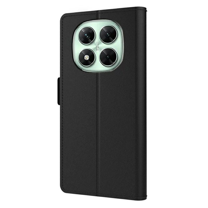 For Xiaomi Redmi Note 14 Pro 4G Case Stand PU Leather Phone Cover Card Holder Mirror - Black