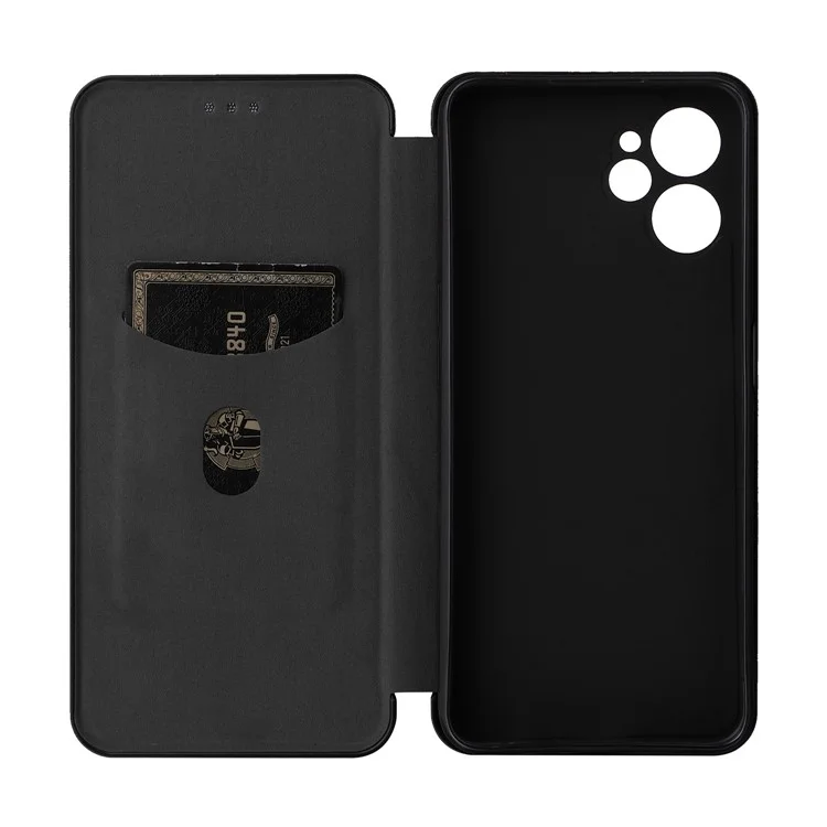Per Realme 9i 5G Fibra di Carbonio Texture PU Pethe Pethe Phelle Case Design Slot Design Coperchi - Nero