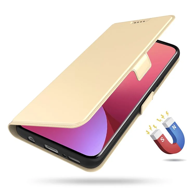 Cover per Xiaomi Redmi Note 14 Pro 4G Antiurto con Guscio Interno in TPU e Cover in Pelle per Carta - Oro