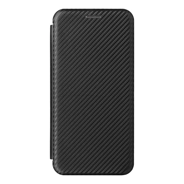 Per Samsung Galaxy A23e Custodia in Pelle PU con Supporto per Telefono Texture in Fibra di Carbonio con Slot per Schede - Nero