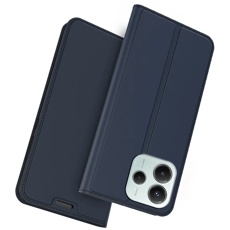 For Xiaomi Redmi Note 14 4G (163.25mm) Case PU Leather Phone Cover with Card Holder Stand - Blue