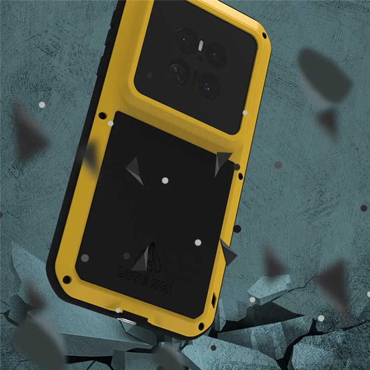 LOVE MEI For Huawei Mate 70 Case Tempered Glass Screen Protector Metal + Silicone Phone Cover - Black