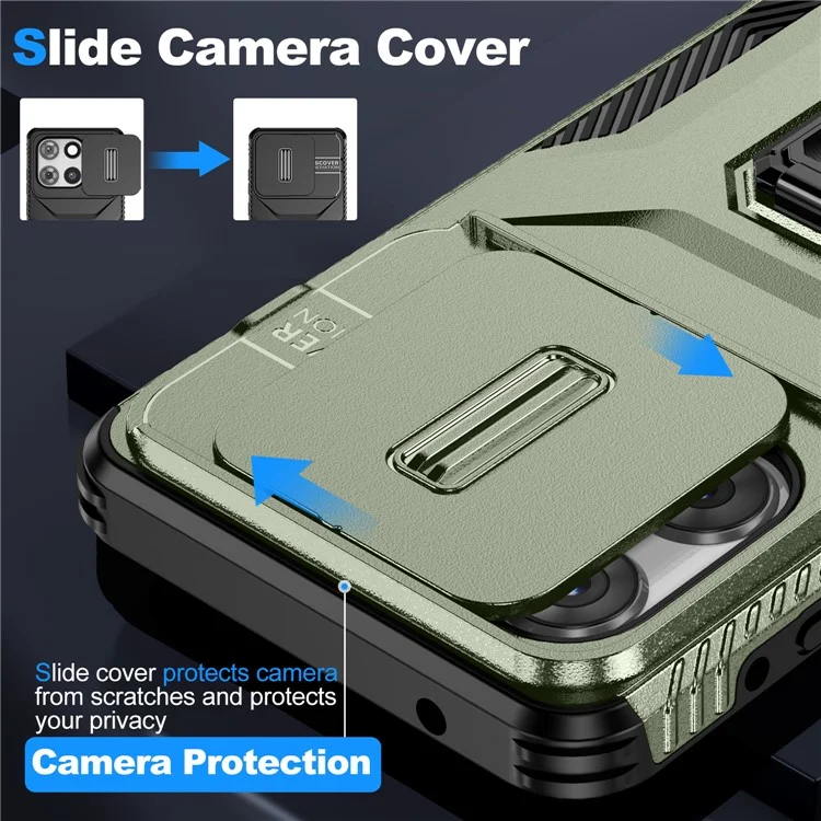 Per Motorola Moto G Stylus 5G (2025) Custodia Camshield Supporto Kickstand TPU + PC Antiscivolo - Verde