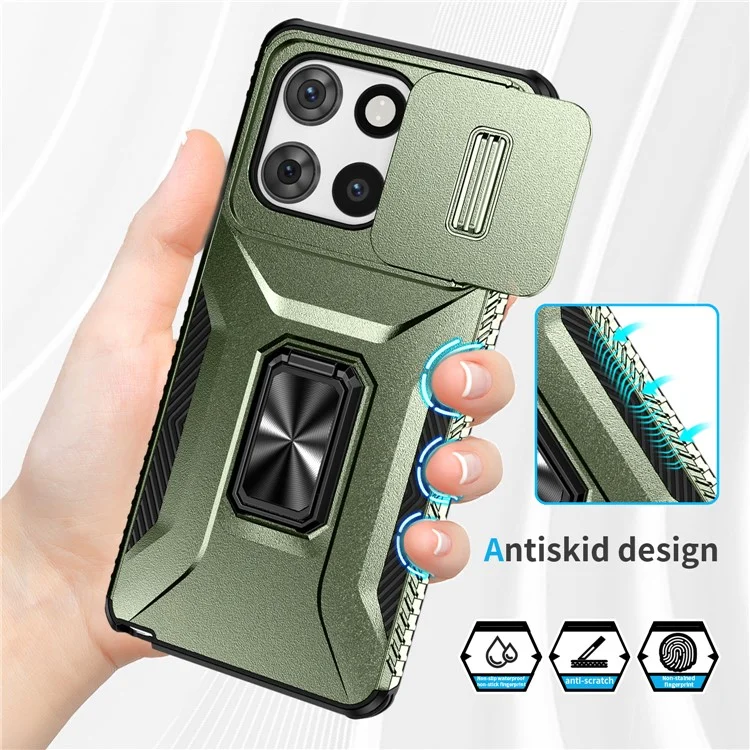 Per Motorola Moto G Stylus 5G (2025) Custodia Camshield Supporto Kickstand TPU + PC Antiscivolo - Verde
