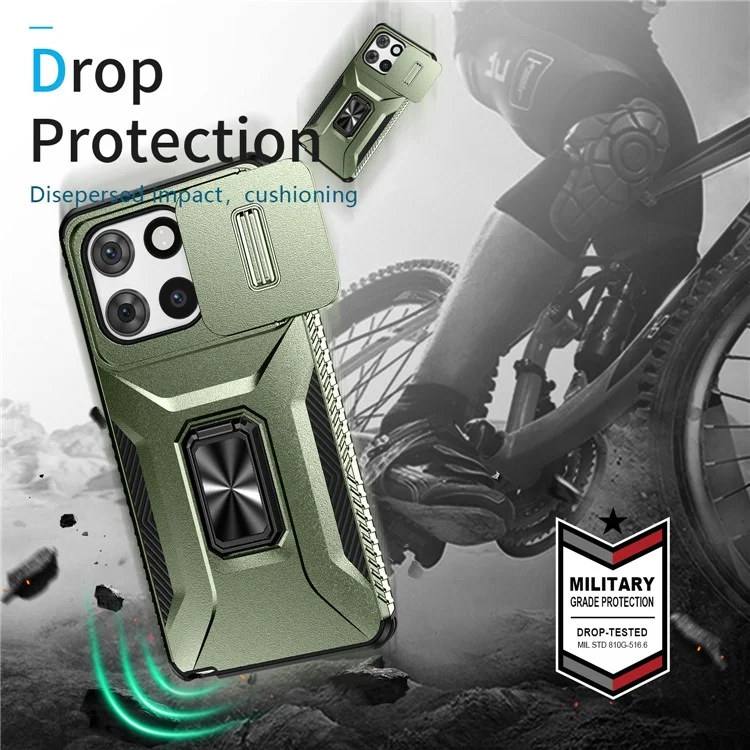 Per Motorola Moto G Stylus 5G (2025) Custodia Camshield Supporto Kickstand TPU + PC Antiscivolo - Verde