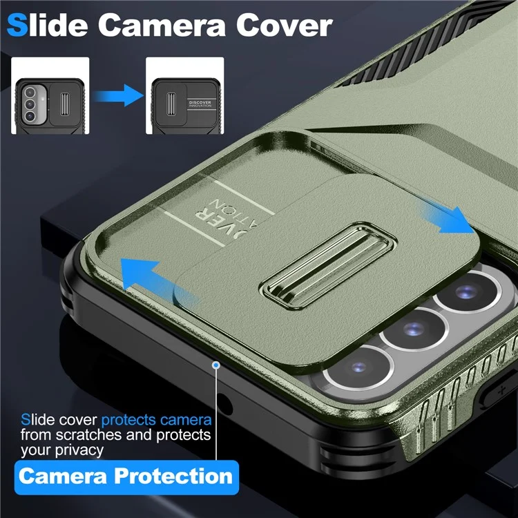 Étui Samsung Galaxy A26 5G avec protection de caméra TPU+PC - Bord antidérapant - Vert