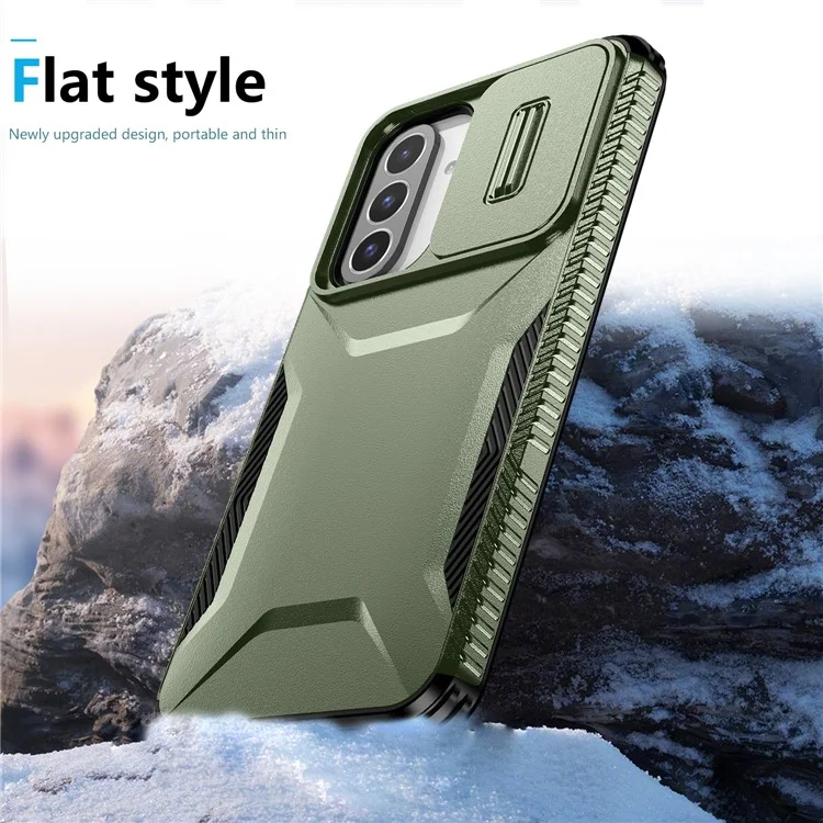 Étui Samsung Galaxy A26 5G avec protection de caméra TPU+PC - Bord antidérapant - Vert