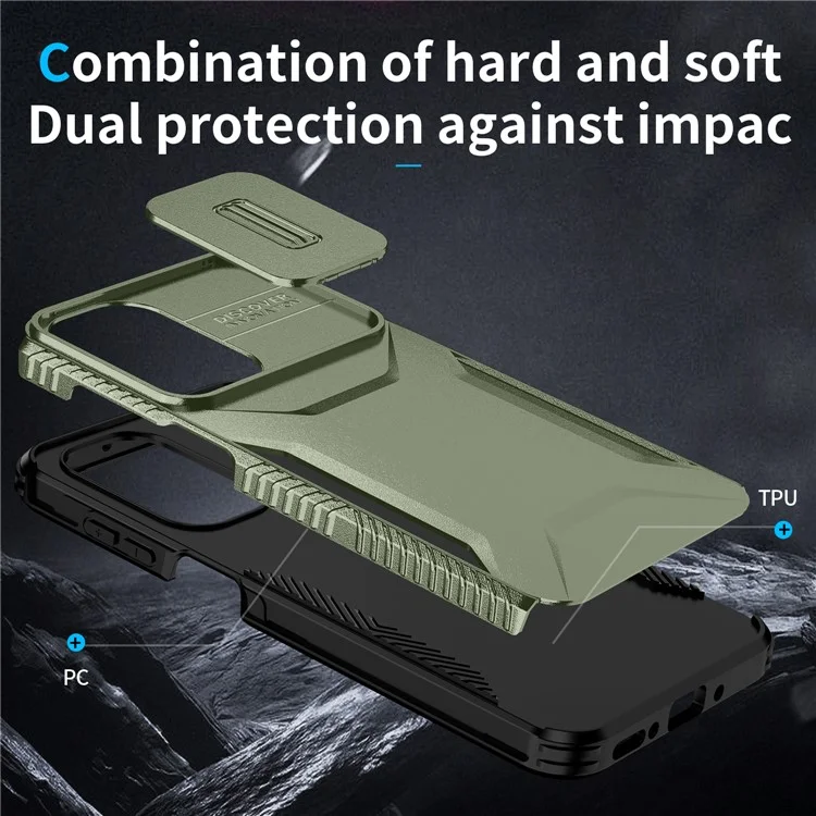 Étui Samsung Galaxy A26 5G avec protection de caméra TPU+PC - Bord antidérapant - Vert