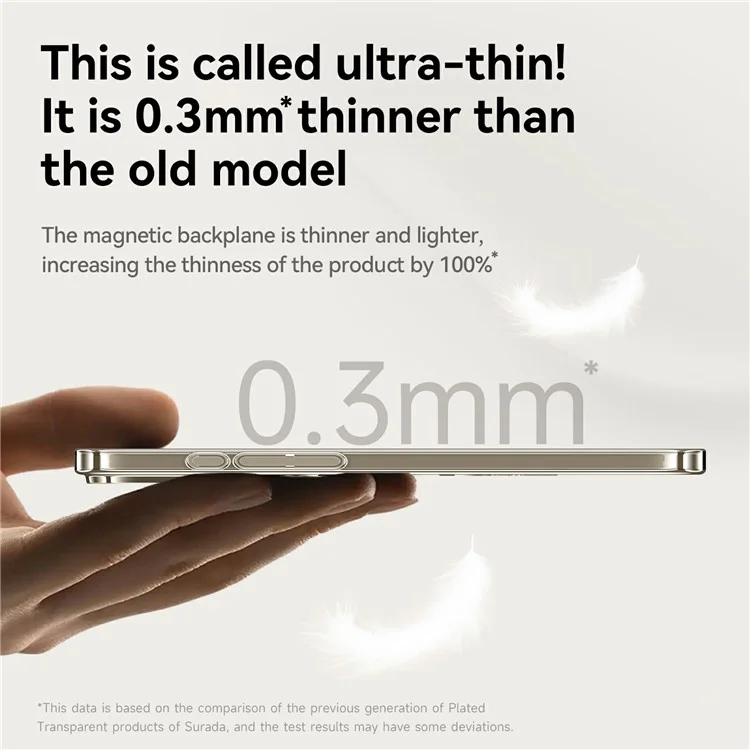 Funda SULADA para iPhone 15 Pro Max Compatible con MagSafe con Soporte Plegable - Carcasa Transparente de PC - Gris Titanio