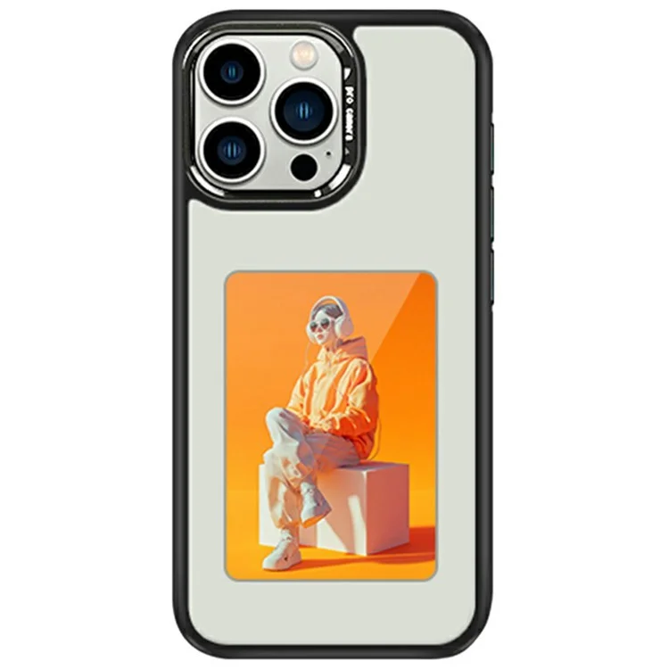 For iPhone 16 Pro E-Ink Case 4 inch HD 4 Colors Phone Cover Supports NFC Transfer DIY Pictures - White