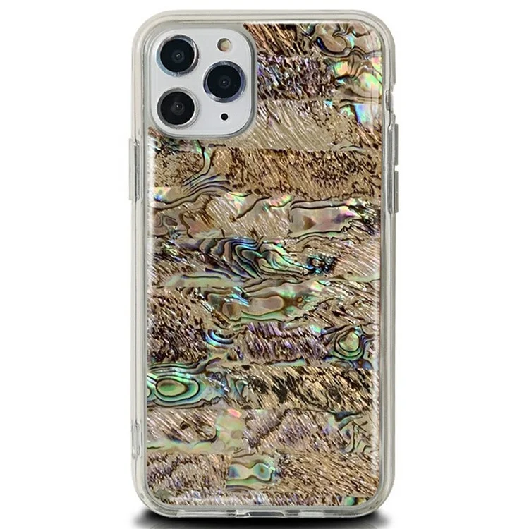 Achat en gros pour étui iPhone 15 Pro Max Texture de coquille d'ormeau Époxy TPU + PC Anti-chute Housse de téléphone - A035
