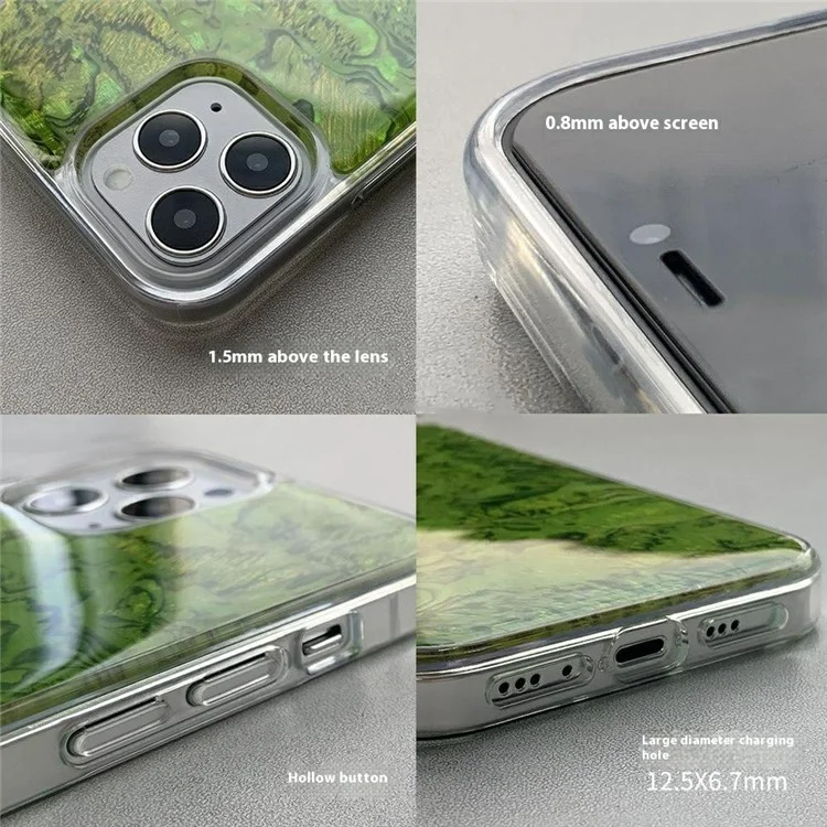 Achat en gros pour étui iPhone 15 Pro Max Texture de coquille d'ormeau Époxy TPU + PC Anti-chute Housse de téléphone - A035