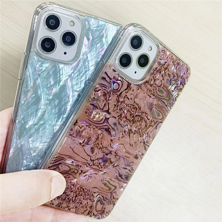 Achat en gros pour étui iPhone 15 Pro Max Texture de coquille d'ormeau Époxy TPU + PC Anti-chute Housse de téléphone - A035