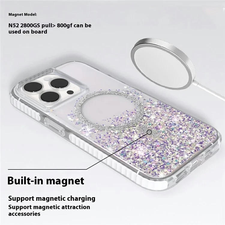 Compra em Atacado para iPhone 15 Pro Max Compatível com Capa Magsafe Magnética Epóxi TPU+PC+TPE - B131