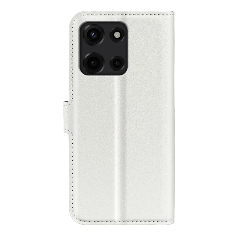 For Motorola Moto G 5G (2025) Case Litchi Texture Shockproof Leather Wallet Phone Cover - White