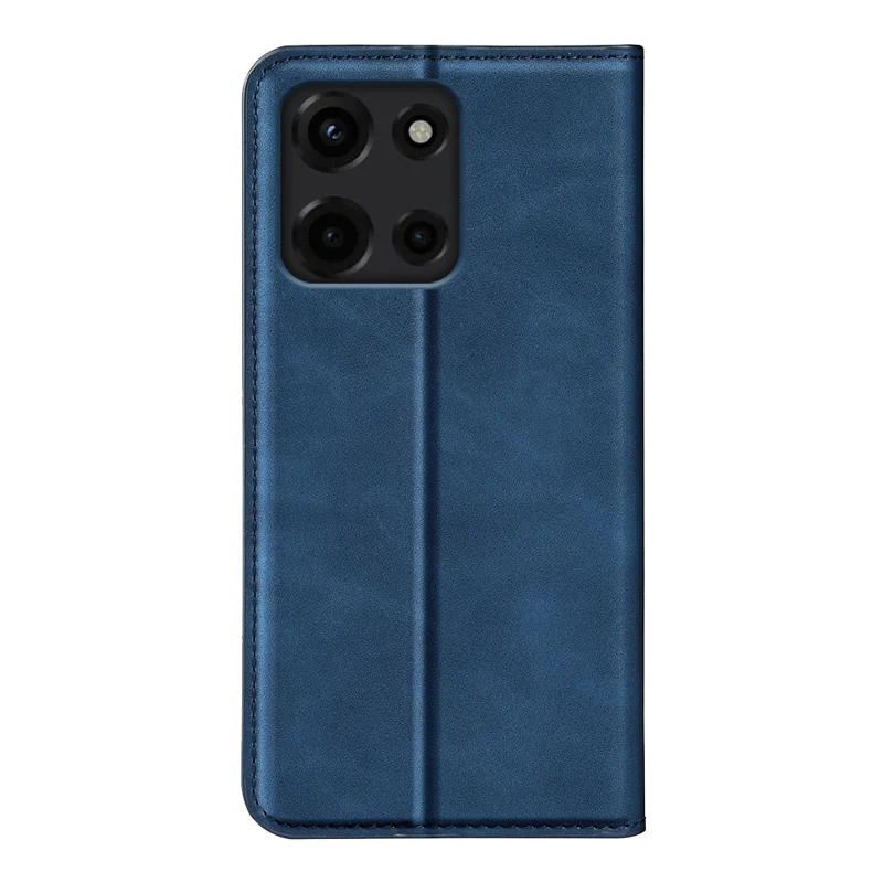 For Motorola Moto G 5G (2025) Case Skin Touch Leather Wallet Phone Cover - Blue