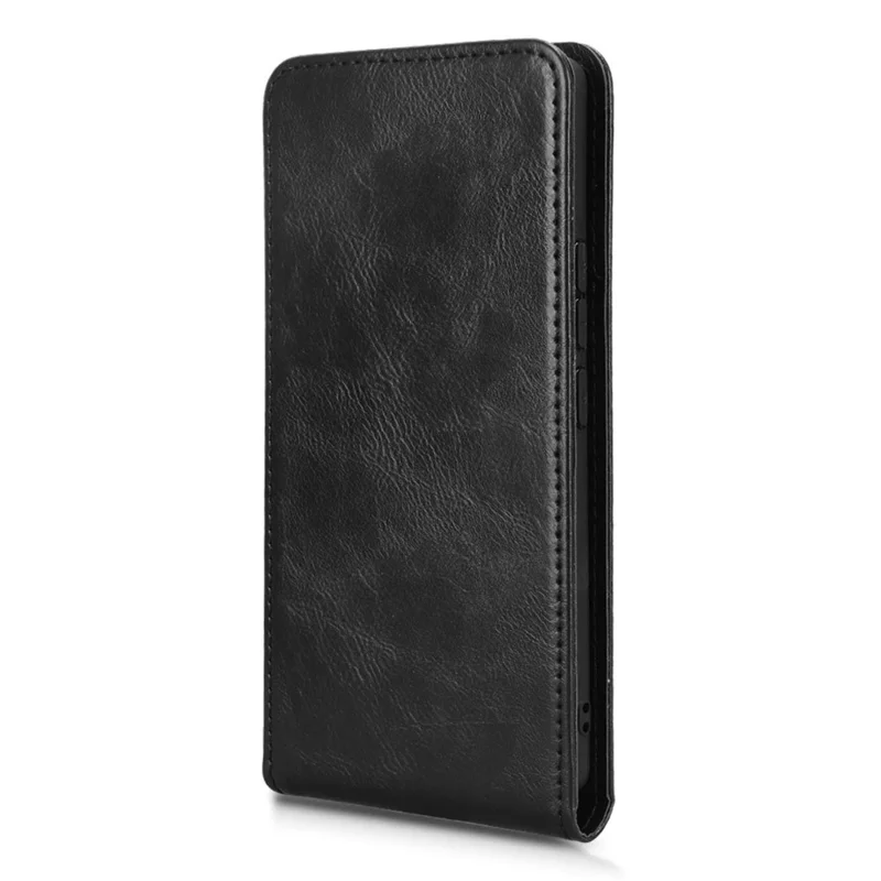 For Xiaomi Redmi Note 14 Pro 4G Case with Card Slot Magnetic Vertical Flip Leather Phone Cover - Black