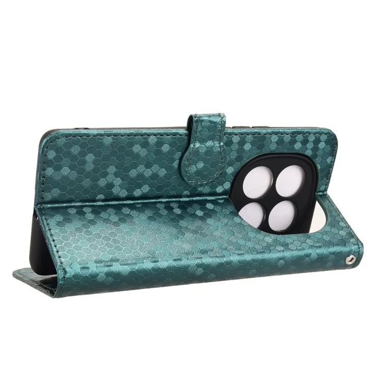 For Xiaomi Redmi Note 14 Pro 4G Wallet Case Dot Pattern Imprint PU Leather Phone Cover - Green