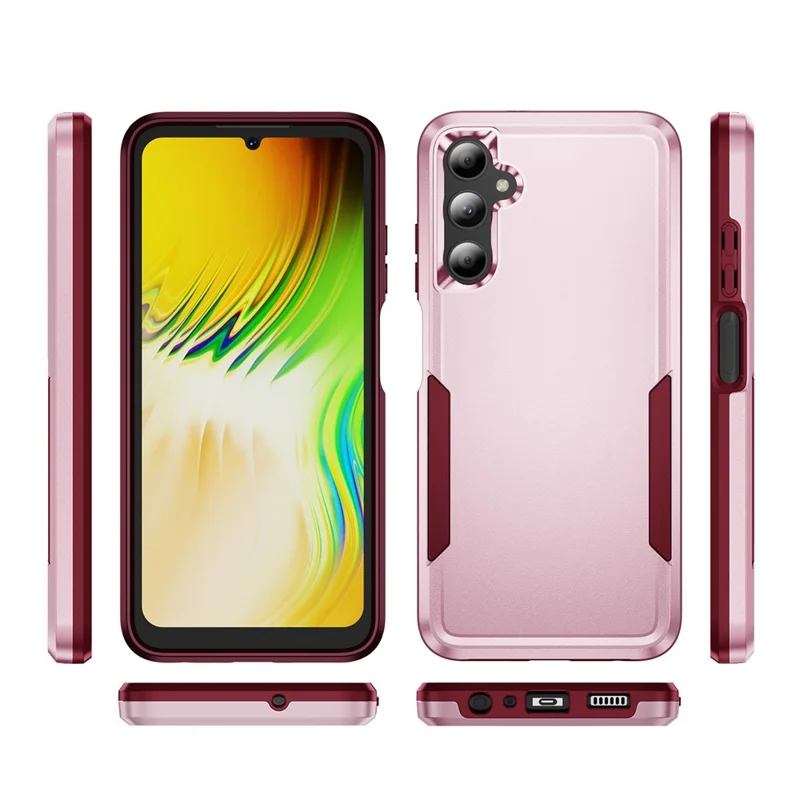 For Samsung Galaxy A05s 4G Case PC + TPU Military Grade Drop Protective Phone Cover - Pink + Rose