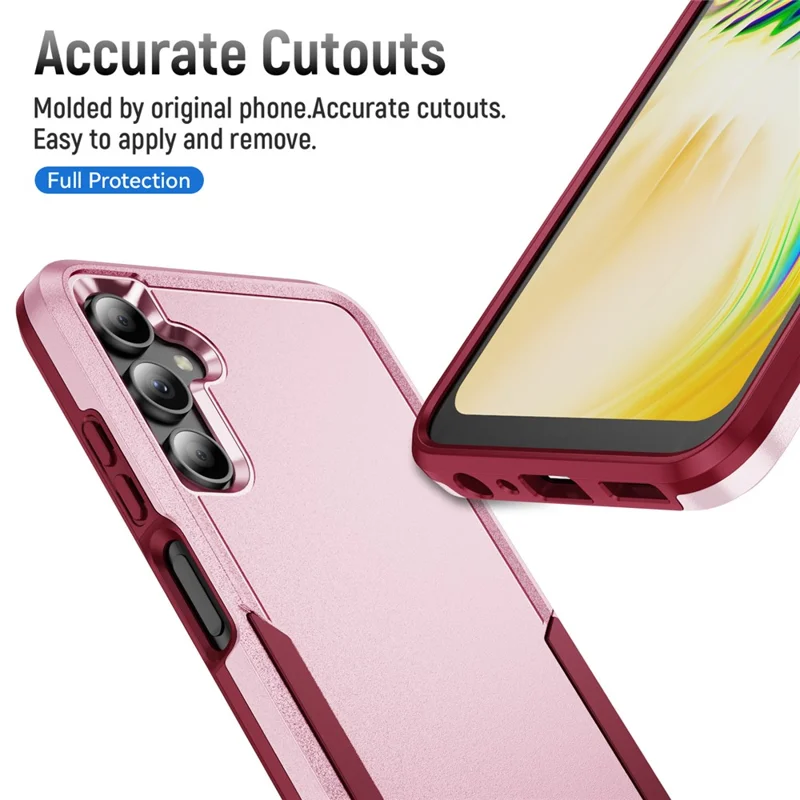 For Samsung Galaxy A05s 4G Case PC + TPU Military Grade Drop Protective Phone Cover - Pink + Rose
