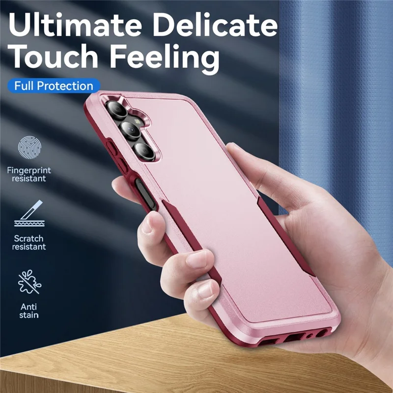For Samsung Galaxy A05s 4G Case PC + TPU Military Grade Drop Protective Phone Cover - Pink + Rose