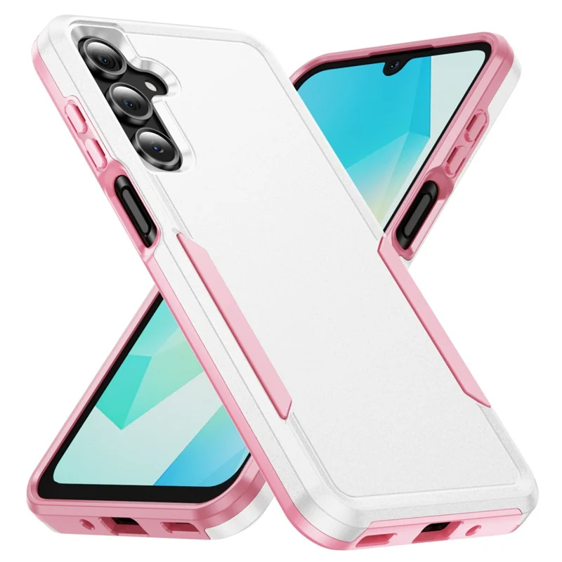 For Samsung Galaxy A16 4G / 5G Case PC + TPU Military Grade Drop Protective Phone Cover - White + Pink