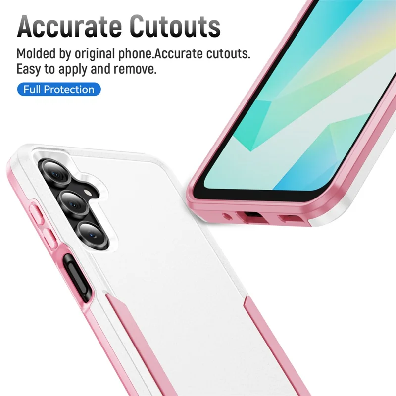For Samsung Galaxy A16 4G / 5G Case PC + TPU Military Grade Drop Protective Phone Cover - White + Pink