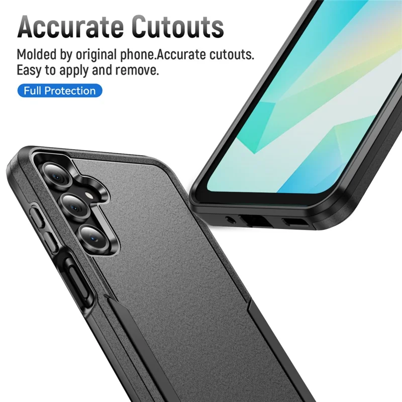 For Samsung Galaxy A16 4G / 5G Case PC + TPU Military Grade Drop Protective Phone Cover - Black