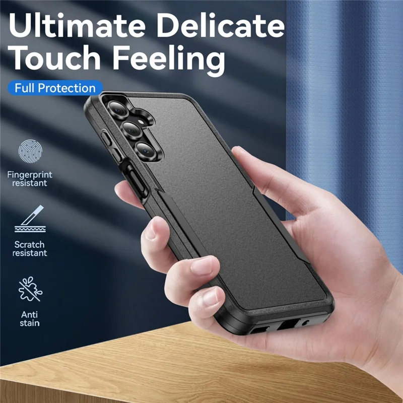 For Samsung Galaxy A16 4G / 5G Case PC + TPU Military Grade Drop Protective Phone Cover - Black