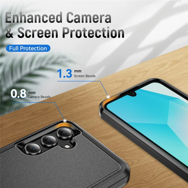 For Samsung Galaxy A16 4G / 5G Case PC + TPU Military Grade Drop Protective Phone Cover - Black