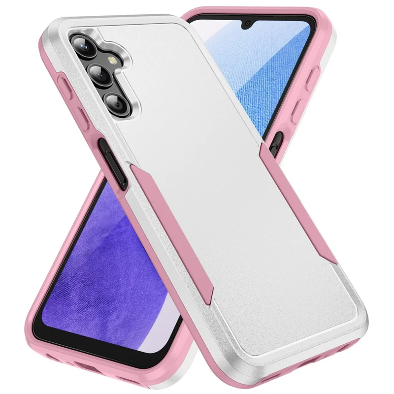 Cover per Samsung Galaxy A25 5G (Globale) (161,0 x 76,5 x 8,3 mm) Custodia PC+TPU Antiurto Militare per Smartphone - Bianco+Rosa