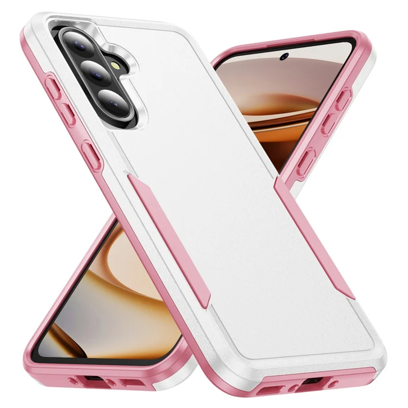 For Samsung Galaxy A36 5G Case PC + TPU Military Grade Drop Protective Phone Cover - White + Pink